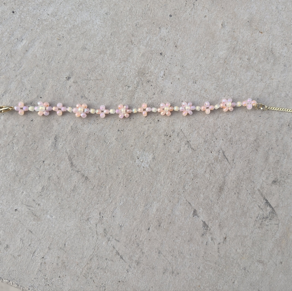 Delicate Pink Floral Bracelet